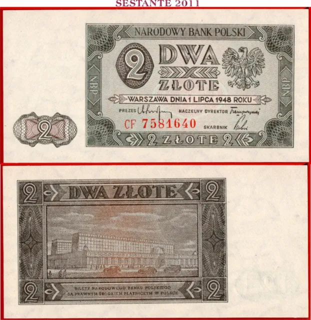 $ POLAND - 2 ZLOTE 1.7. 1948 - P 134 (3) - UNC; free shipping from 100$