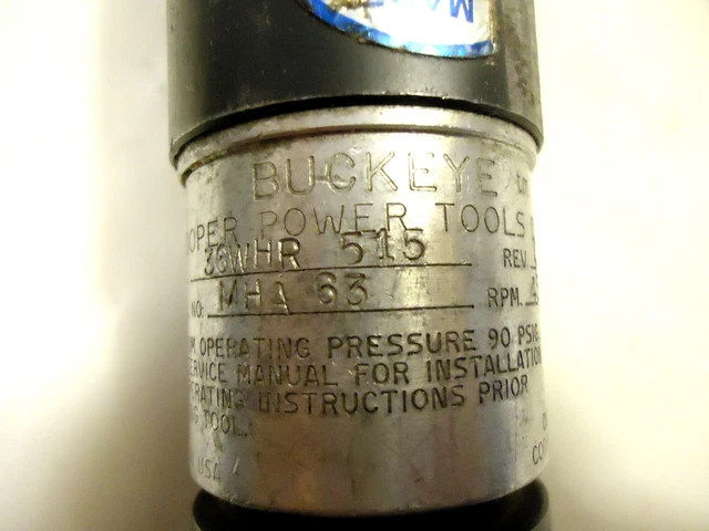 Buckeye Pneumatic 3/8” Assembly Ratchet by Cooper Power Tools, USA, Used. 5