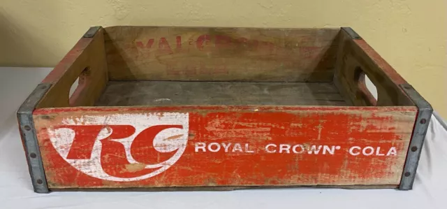 Vintage RC Royal Crown Cola Wooden Soda Bottle Carrier Crate Gideon MO Feb 1976