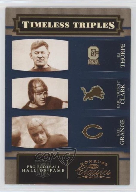 2006 Donruss Classics Timeless Triples Dutch Clark Jim Thorpe Earl Rookie RC HOF
