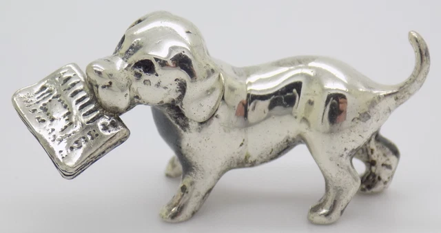 Vintage Argento Sterling 925 Italiano Fatto a Mano Sorini Cucciolo Cane Statuina