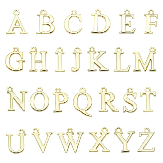 26 Stk Mischung Alphabet Charm Gold Brief für Armband Ohrring Anhänger DIY A - Z