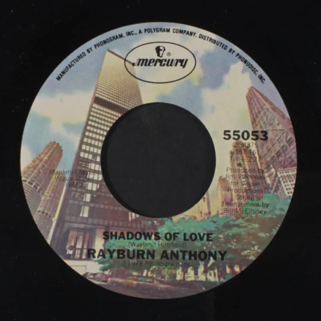 RAYBURN ANTHONY: shadows of love / fire in the night MERCURY 7" Single