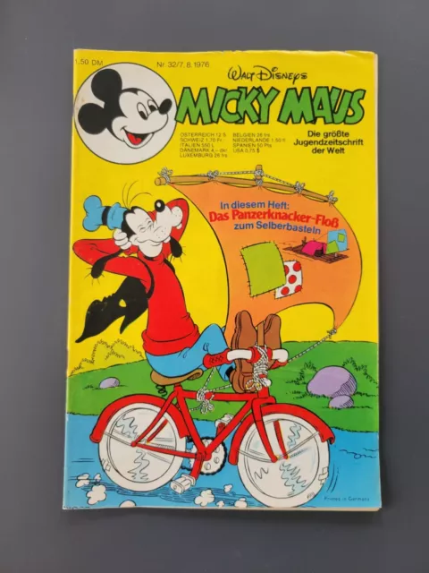 Micky Maus 1976 Heft Nr. 32 Comic Z2 mit Schnipp