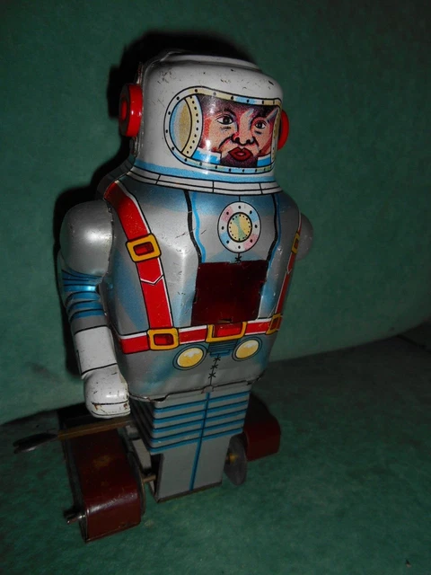Robot Mécanique Vintage En Tôle - Fonctionne à Clé - Jouet Ancien
