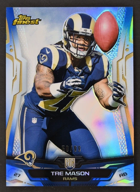 2014 Finest #115 Tre Mason /99 Blue Refractors St. Louis Rams