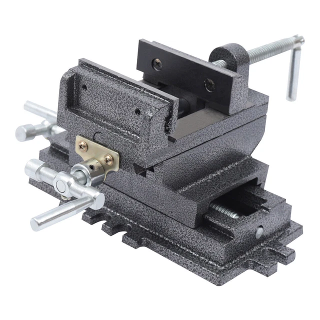 Black 4in Cross Drill Press Vise Slide Metal Milling EDM 2 Way X-Y Clamp Machine