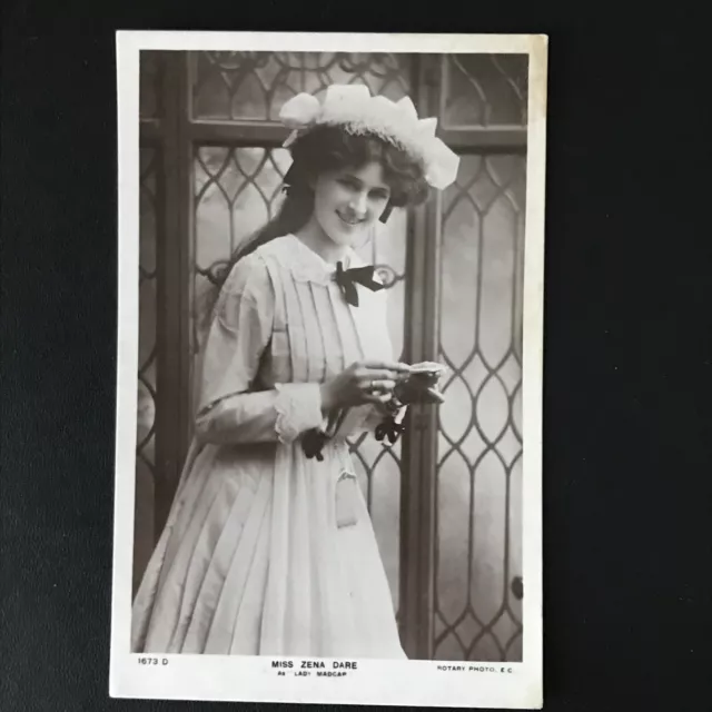 EDWARDIAN Theatre ACTRESS Miss Zena Dare Lady Madcap Rotary REAL PHOTO UNUSED E