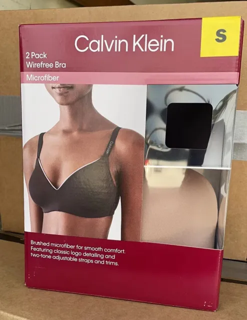 Calvin Klein 2 Pack Microfiber Wirefree Bra-Size S-XL