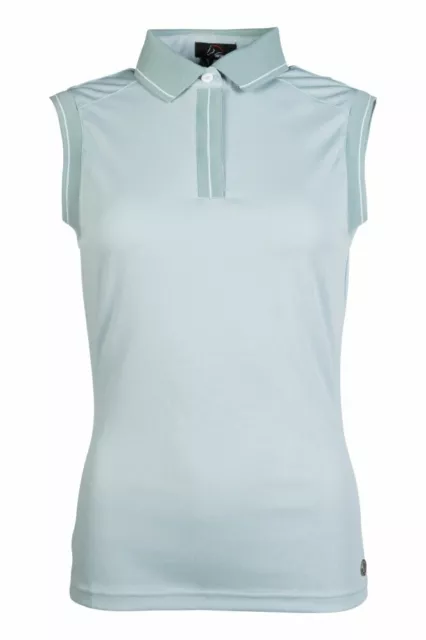 Damen Poloshirt Funktionsshirt Top T-Shirt ärmellos Sport CATHERINE HKM hellblau