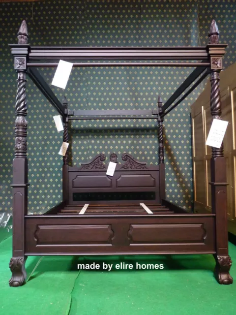 Super King 6' Dark Antique Mahogany Queen Anne style Four Poster mahogany bed Super King 6' Dark Antique Mahogany Queen Anne style Four Poster mahogany bed