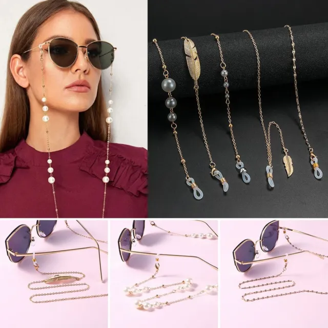 Acheter Chaîne de perles noires, lanière de lunettes de lecture, accessoires  pour femmes, lunettes de soleil, sangles de maintien, cordons