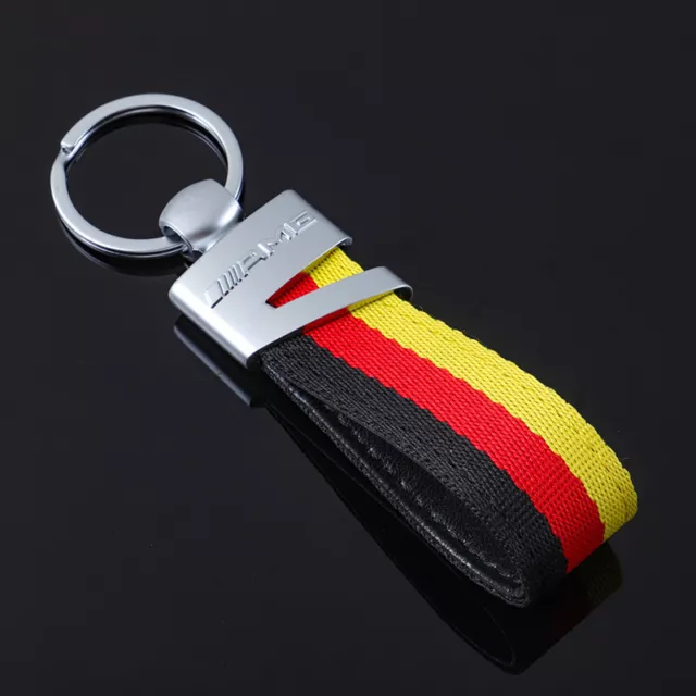 3 Color Nylon Keychain Keyring Car Logo Key Chain Ring for Mercedes Benz AMG