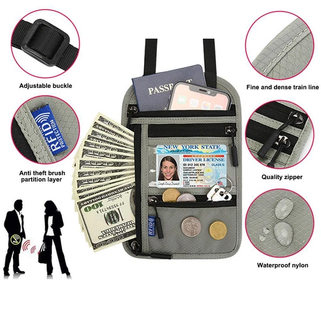 Blocking Passport Holder Travel Wallet Bags Security Neck Pouch Anti-theft -NEW