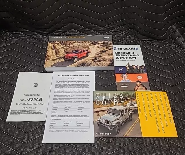 2023 JEEP GLADIATOR OWNERS MANUAL Quick Start Guide Booklets