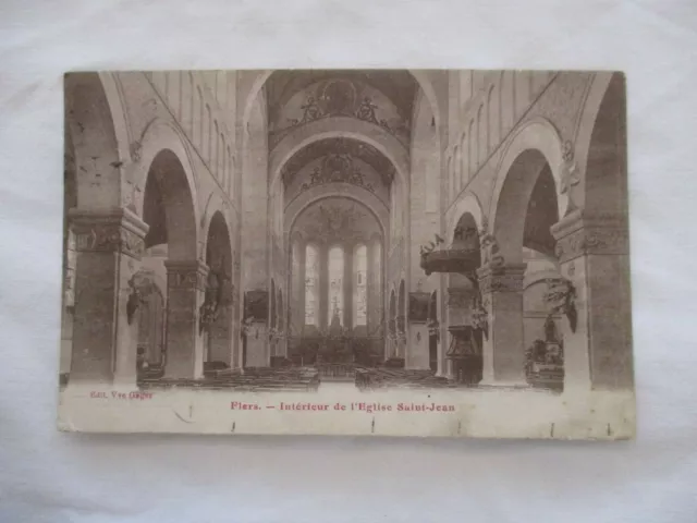 Cpa Green Back Ornament 61 Flers Interior Church Of Saint Jean