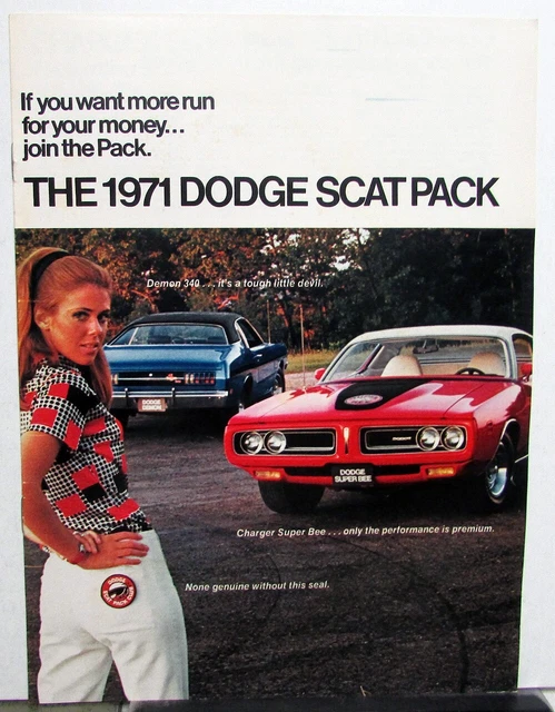1971 Dodge Dealer Color Sales Brochure Dodge Scat Pack Models Charger Challenger