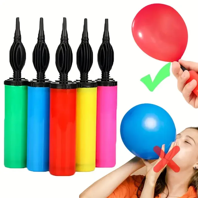 5pc BALLOON PUMP SET WITH TIE TOOL HAND HELD PORTABLE AIR INFLATOR PARTY TOOL