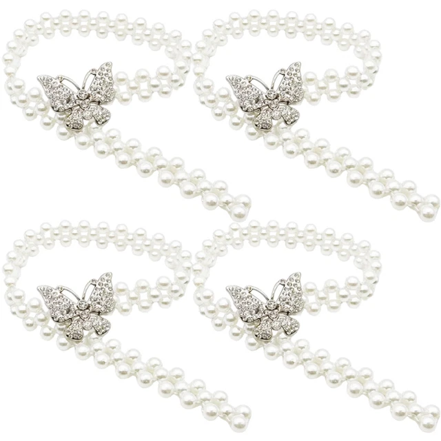 4 Pcs Curtain Elastic Belts Window Tie Butterfly Drapes Tiebacks Plastic Tied