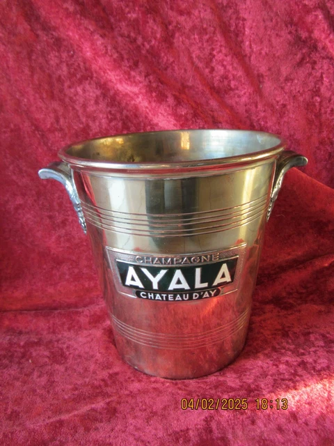 Seau à Champagne Ayala En Métal Argenté Par Argit France - Vintage 1900 - Très Rare