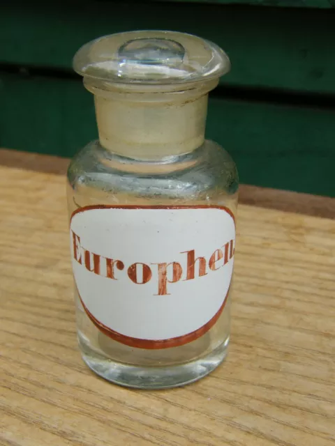 Flasche Apotheke Apotheker Antik Europhen