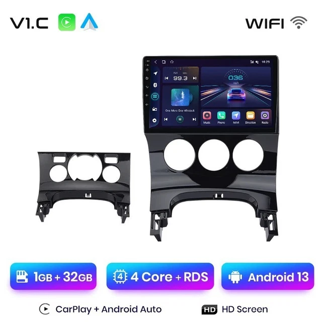Radio Android 15 Para Peugeot 3008 2009-2015 - 9" Pantalla In-Cell, 4+128GB, Wireless CarPlay Y Android Auto, GPS, WiFi, Bluetooth, Cámara Trasera
