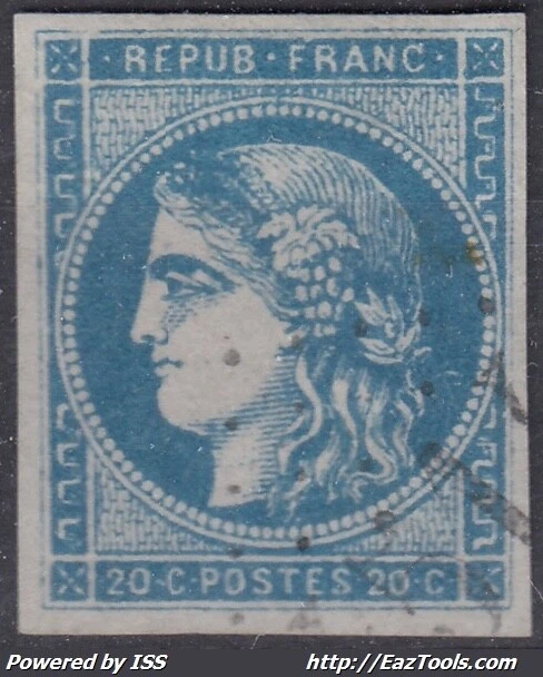 Timbres France Cérès Bordeaux N°45C Bleu Et 45Ca Bleu Foncé - Cote 200