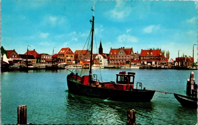 Volendam Netherlands Boats Postcard