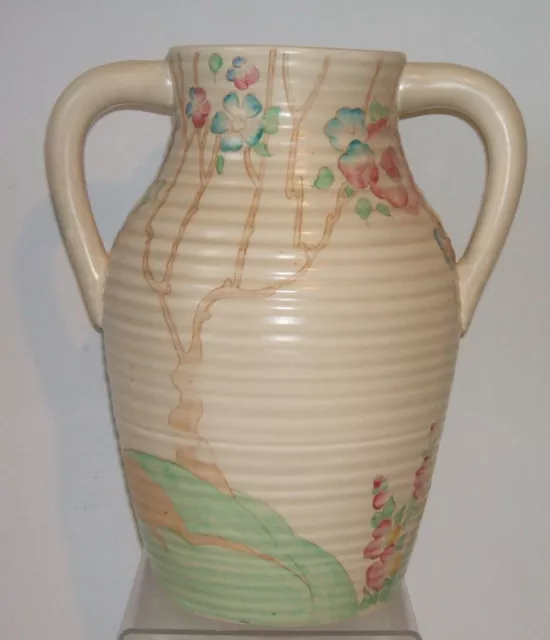 Clarice Cliff Chippendale Ribbed Lotus Vase