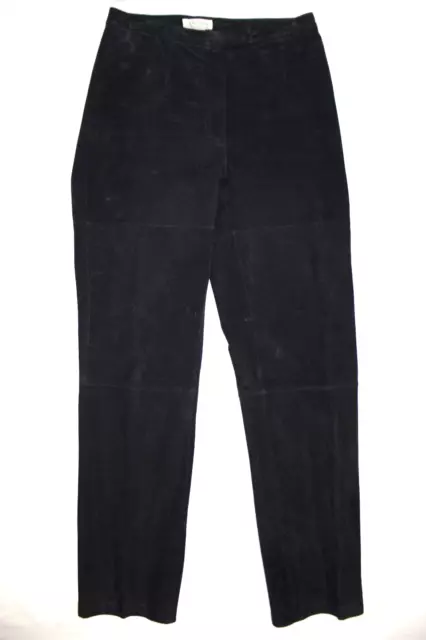 Vintage St. John's Bay Genuine Leather Suede Pants Women's Black 6 Inseam 31"