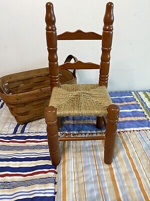 Country Farmhouse Doll Bear Toy 12" Wood Chair Furniture