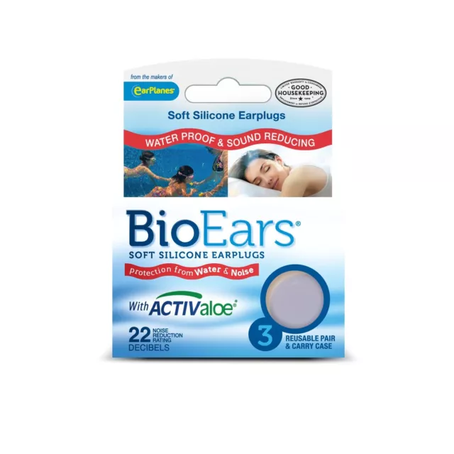 Bioears Silicone Souple Boules Quies, 3 Paires, Nnr 22dB