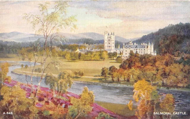 Balmoral Castle ~ An Old "Art Colour" Valentine's Postcard #224114