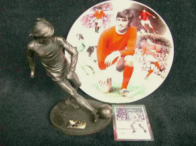 Gift Set Manchester United George Best Figurine & Plate Limited Edition