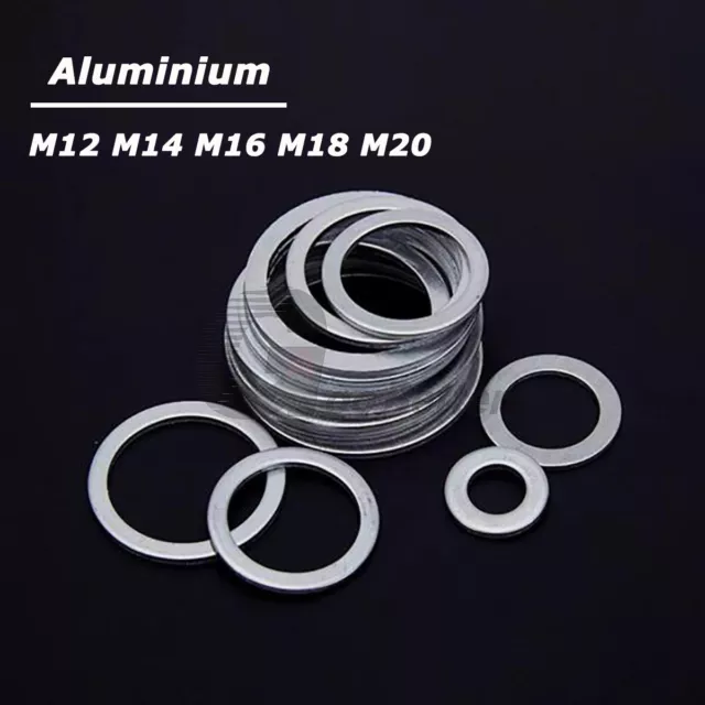 Aluminum Flat Washer M12 M14 M16 M18 M20 Alu Gasket Ring Shim for Screw Bolts
