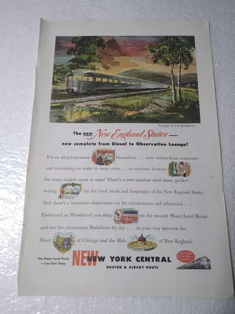 1949 Print Advt New York Central Railway System 6.5x10 FLIPSIDE American Optical