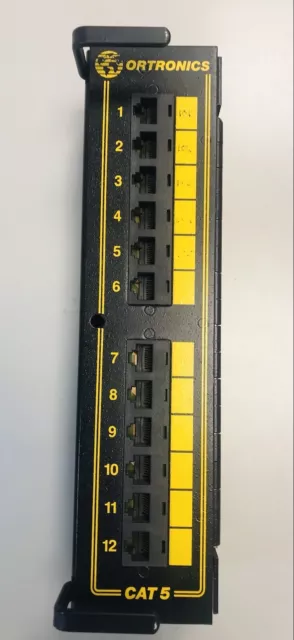 Ortronics Cat 5 OR-851044557 12-Port Mini-Patch Panel T568B Hinged Surface Mount