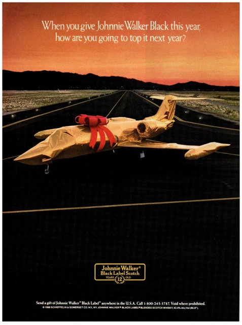 Johnnie Walker Black Label Scotch How to Top Next Year VTG Print Ad 8x11" 1989