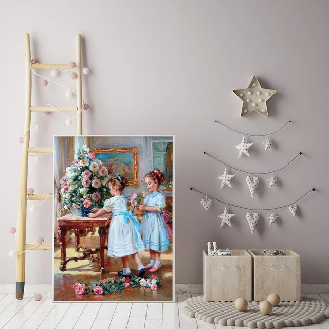 Two Sisters Oil Paint By Numbers Kit DIY Acrylic Painting Frameless Gift (B2205)