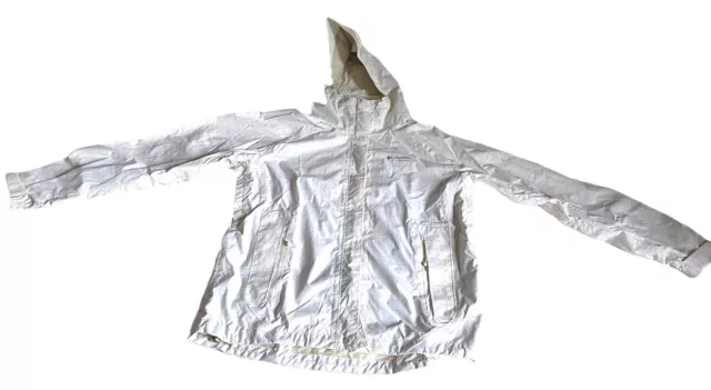 Columbia Titanium Omni-Tech White Windbreaker Jacket Size L Womens