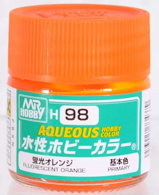 Gunze GSI Mr.Hobby Aqueous Color Acrylic Paint H98 Fluorescent Orange (10ml)