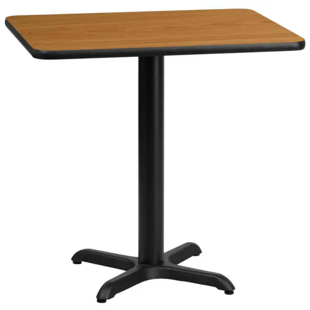 Flash Furniture Bar Table 24"x30" Rectangular Black/Natural Laminate Cross Legs