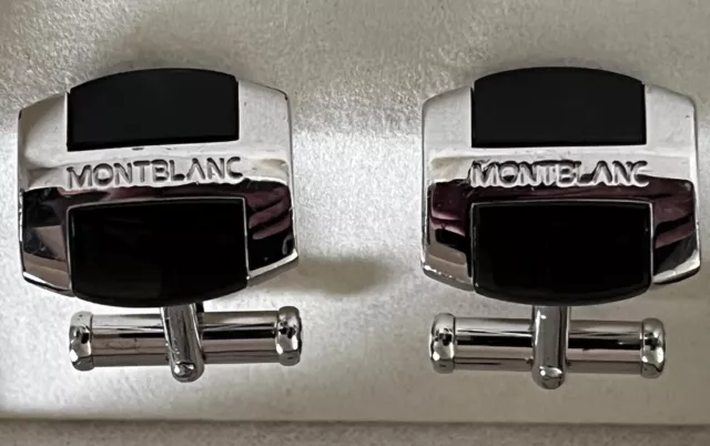 Montblanc Manschettenknöpfe Cufflinks Nr. 35821 Sterling Silber mit Obsidian