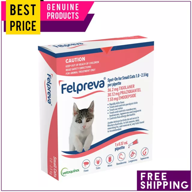 Felpreva Spot-On For Small Cats 1 to 2.5 Kg (Red) 1 Pipette