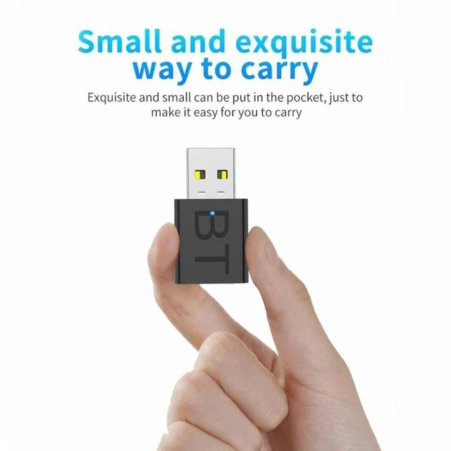 2 in1 USB Bluetooth 5.0 Transmitter Receiver AUX Audio ~hot For TV/PC/Car B3R2