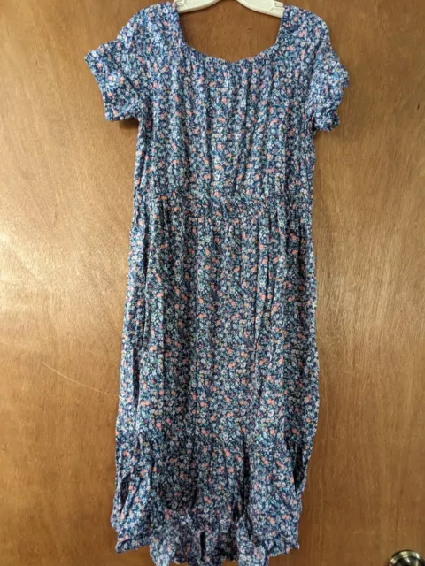 OshKosh B'gosh Blue Floral Dress Girls Size 14