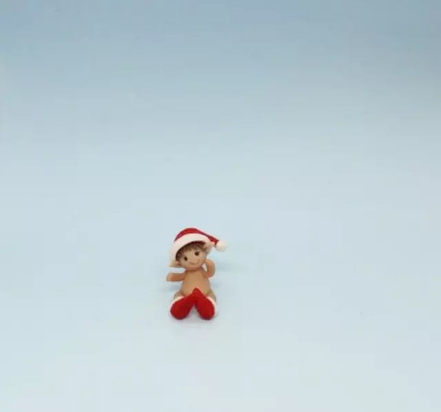 OOAK~Baby Elf~Dolly~Christmas~Mini~Clay~Artist~Doll~Toy~Dollhouse~Cheryl Brown