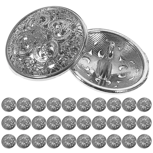 30 Pcs Women's Vintage Metal Button Decorative Buttons Suit