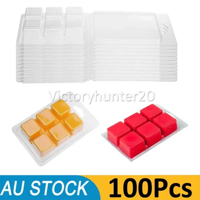 X100 Bulk Wholesale Soy Wax Melt Containers Clamshell Mould 6 Cavity Clam Shell