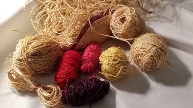 Basket weaving supplies natural red maroon partial basket